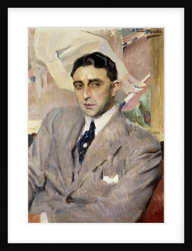 Portrait of the Actor, Ramon Pena, half-length, wearing a grey Suit by Joaquin Sorolla y Bastida