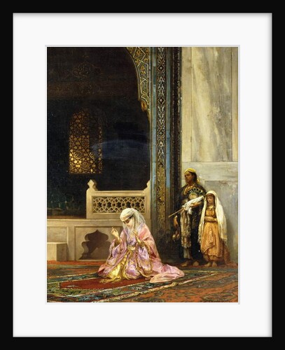 A Turkish Lady Praying in the Green Mosque, Bursa, 1878 by Stanislaus von Chlebowski