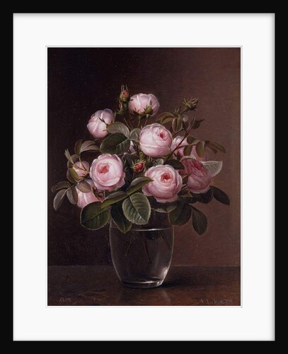 Roses in a Glass Vase, 1842 by Johan Laurents Jensen