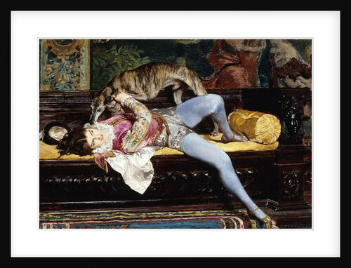 A Young Page, Playing with a Greyhound by Giovanni Boldini