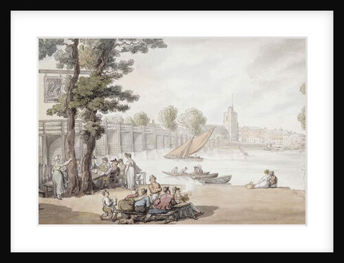 The Old Swan Inn, with a View of Putney bridge beyond by Thomas Rowlandson