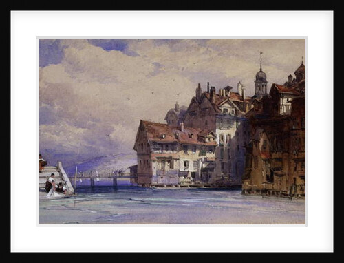Old Houses on the Rhone at Geneva, 1856 by William Callow