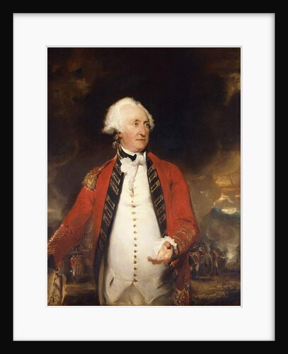 Portrait of General James Pattison three-quarter-length, in Military Uniform, Holding a Document, a Battle in Progress Beyond by Thomas Lawrence