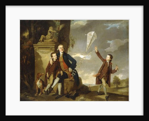Group Portrait of George Fitzgerald with his Sons George, seen flying a Kite, and Charles by Johann Zoffany