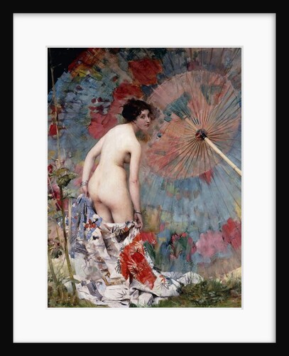 Young Woman and Parasol; Jeune Femme au Parasol by Aime Nicolas Morot