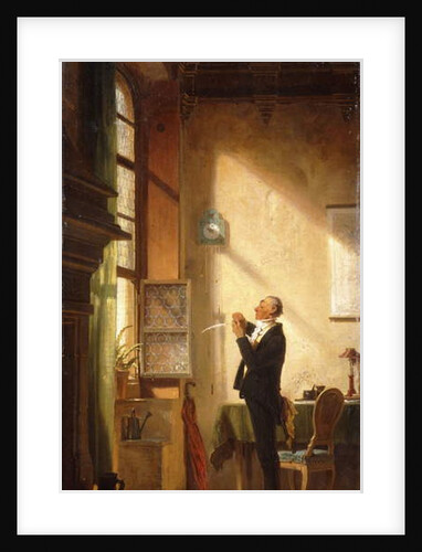 A Writer Sharpening his Quill; Der Schreiber, eine Feder schneidend by Carl Spitzweg