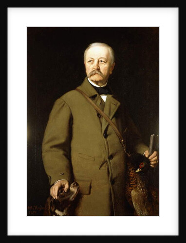Portrait of Otto von Bismarck in Hunting Clothes with his Dog and a Dead Pheasant, 1897 by Otto Johann Heinrich Heyden