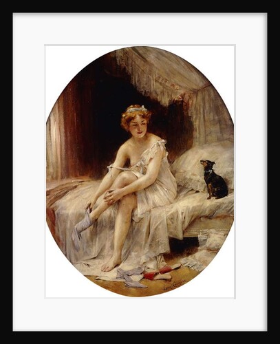 Little Woman putting on her stockings, 19th century by Leon Francois Comerre