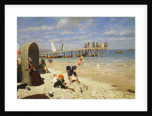 A Sunny Day at the Beach, 1900 by Wilhelm Simmler