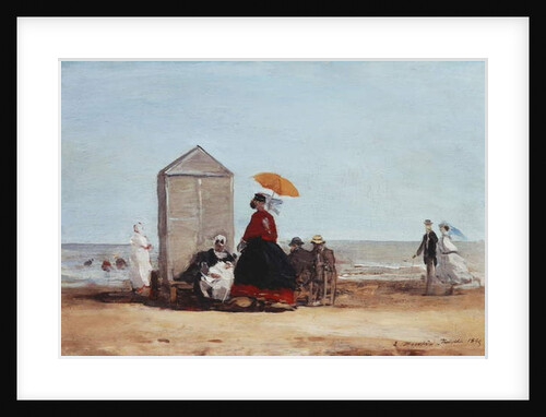 On the Beach at Trouville; Sur la Plage de Trouville, 1865 by Eugene Louis Boudin