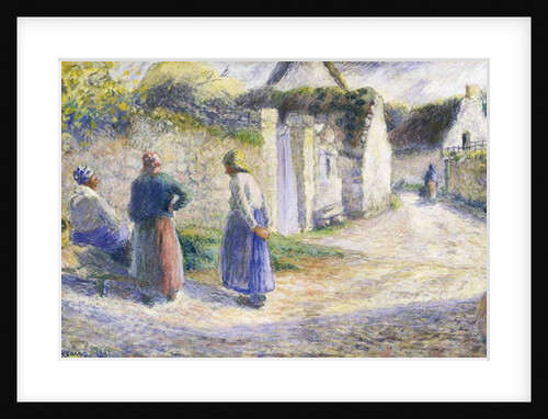 Village Street with Three People on the Right, 1881 by Camille Pissarro