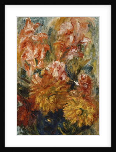 Gladioli in a Blue Vase; Glaieuls dans un Vase Bleu, by Pierre Auguste Renoir