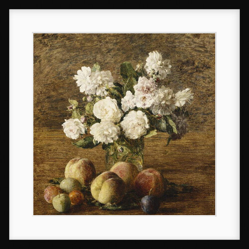 Still Life: Roses and Fruits; Nature Morte: Roses et Fruits, 1878 by Ignace Henri Jean Fantin-Latour