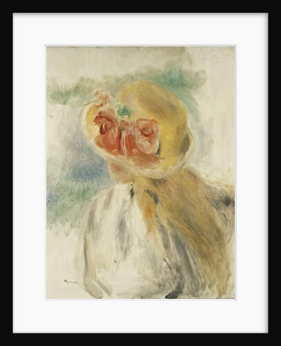Young Girl with Flowers in her Hat; Jeune Fille au Chapeau Fleuri, c.1900-1905 by Pierre Auguste Renoir