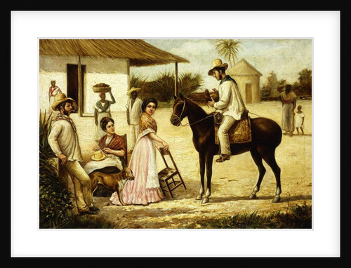 Family of Peasants at the Door of the Barn; Familia de Guajiros a la Puerta de un Potrero, ca.1880 by Victor Patricio Landaluce