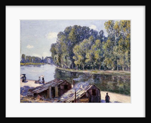 Huts on the Edge of the Canal du Loing with Sun Shining; Cabanes au Bord du Canal du Loing-effet de Soleil, 1896 by Alfred Sisley
