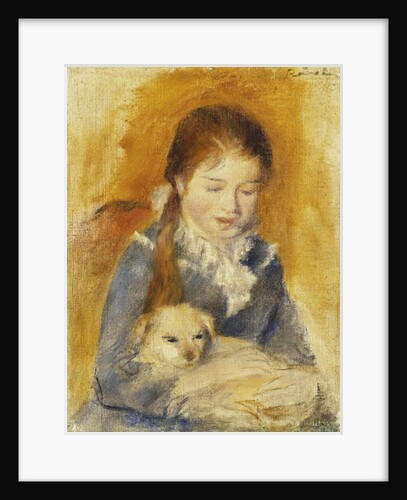 Girl with Dog; Fillette au Chien, c.1875 by Pierre Auguste Renoir
