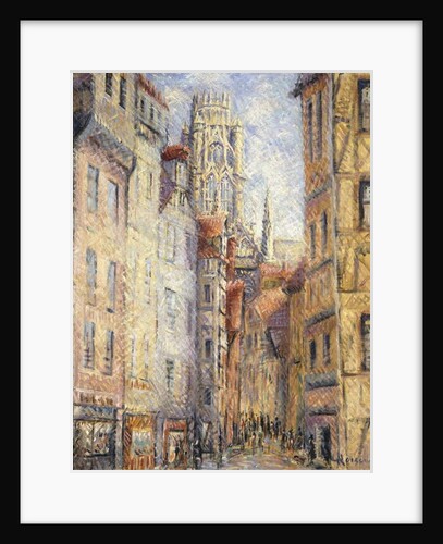 Rouen, a Street by the Church; Rouen, rue avec L'Eglise, c.1920 by Gustave Loiseau