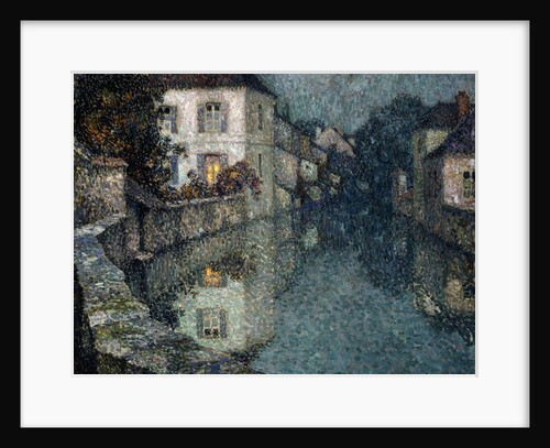 Houses on the Canal, Nemours; Maisons sur le Canal, Nemours, by Henri Eugene Augustin Le Sidaner