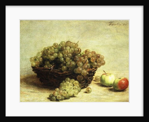 Still-life, Raisins and Apples in a Basket by Ignace Henri Jean Fantin-Latour