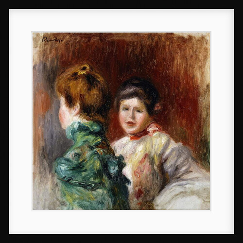A Sketch of the Heads of Two Women; Esquisse, Deux Tetes de Femmes, 1895 by Pierre Auguste Renoir