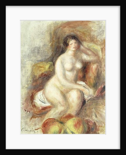 Nude Woman Sitting with Apples; Femme Nue Assise et Pommes, c.1908 by Pierre Auguste Renoir