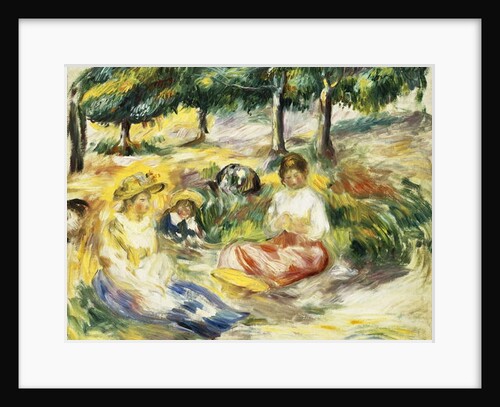 Three Girls Sitting on the Grass by Pierre Auguste Renoir