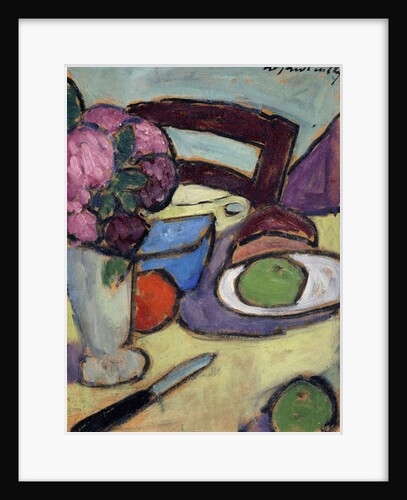 Still life with Chair and Bouquet; Stilleben mit Stuhl und Blumenstrasse, 1906 by Alexej von Jawlensky