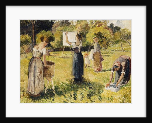 Study of Washers at Eragny; Les Laveuses, etude, a Eragny, c.1901 by Camille Pissarro