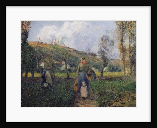 Peasant and Child Returning from the Fields, Pontoise; Paysanne et Enfant Revenant des Champs, Pontoise, 1882 by Camille Pissarro