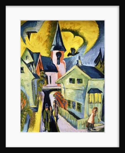 Konigstein with Red Church; Konigstein mit roter Kirche, 1916 by Ernst Ludwig Kirchner