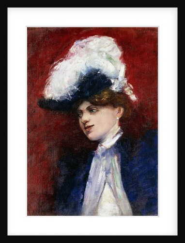 Elegant Woman with Feather Hat; Elegante Dame mit Federhut, c.1905 by Lesser Ury