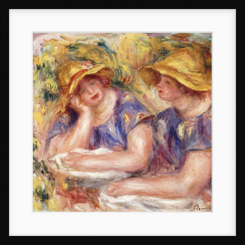 Two Women in Blue Dresses; Deux Femmes en Corsage Bleu, 1919 by Pierre Auguste Renoir