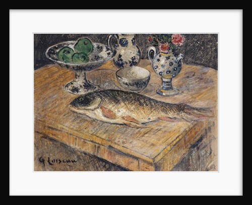 Still Life with Fish, Flowers and Apples by Gustave Loiseau