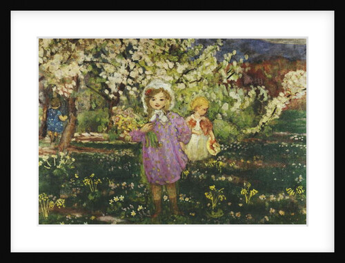 Children in an Orchard in Blossom; Les Enfants un Verger en Fleurs, 1914 by Henri Lebasque