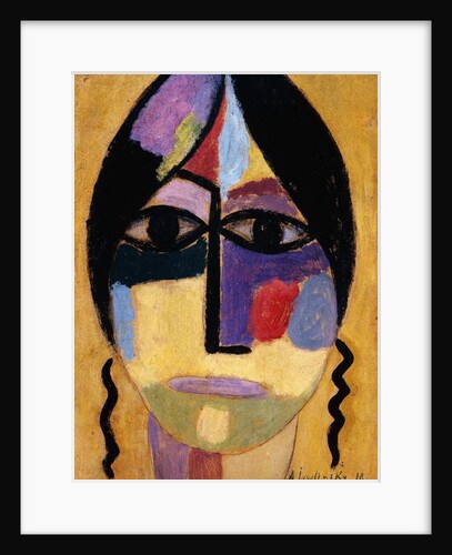 Mystic Head: Ravenwings IV; Mysticher Kopf: Rabenflugel IV, 1918 by Alexej von Jawlensky