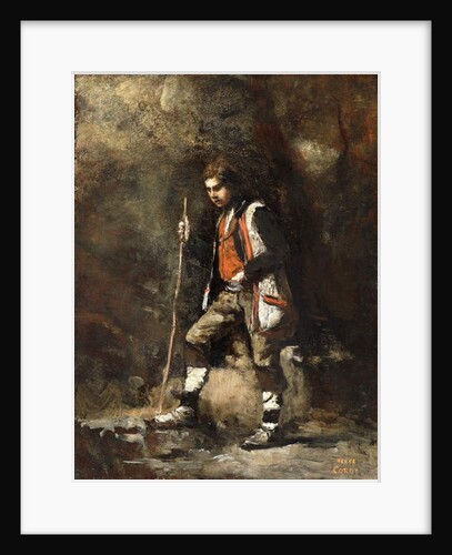 Young Italian boy on the Mountain; Jeune Patre Italien dans le Montagne, c.1845-55 by Jean Baptiste Camille Corot