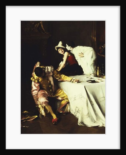 Pierrot, Columbine and Punchinello; Pierrot, Colombine et Polichinelle by Alexis Vollon