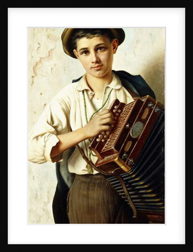 A Young Accordian Player by Vittorio Rignano
