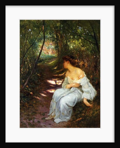 A Young Woman Seated on a Wooded Path, 1908 by Albert-Auguste Fourie