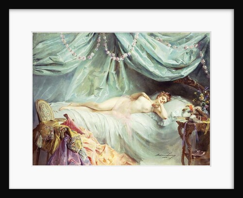 Reclining Nude in an Elegant Interior by Madeleine Lemaire