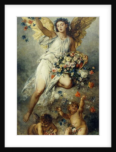 Flora with Putti-Peace by Ludwig Knaus