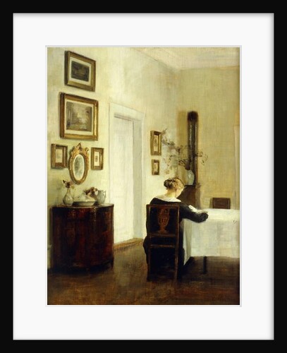 A Woman at a Table in an Interior by Carl Holsoe