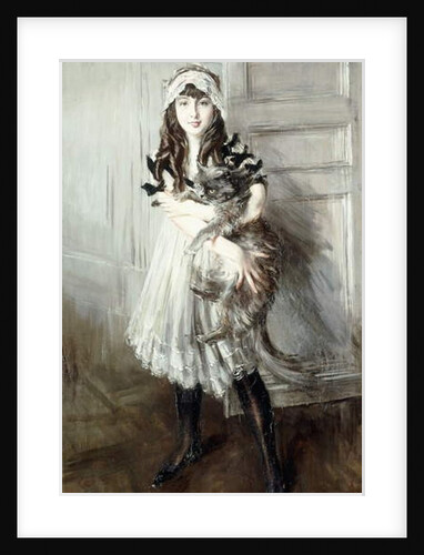 Portrait of Josefina Errazuriz Holding a Cat, 1910 by Giovanni Boldini