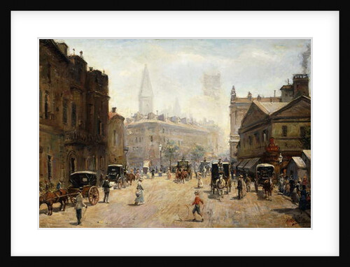 A Bustling Street Scene by G. A. Dufaug