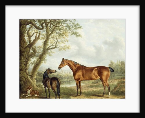 Hunters and a Spaniel in an Extensive Landscape, 1827 by Charles Towne