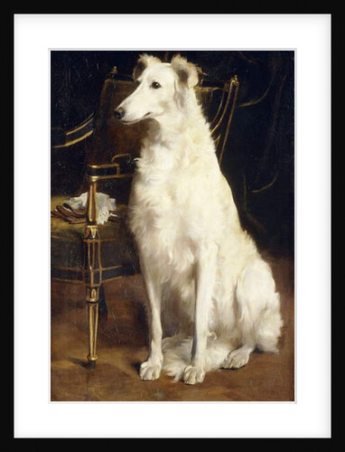 A Borzoi by a Chair by St. George Hare