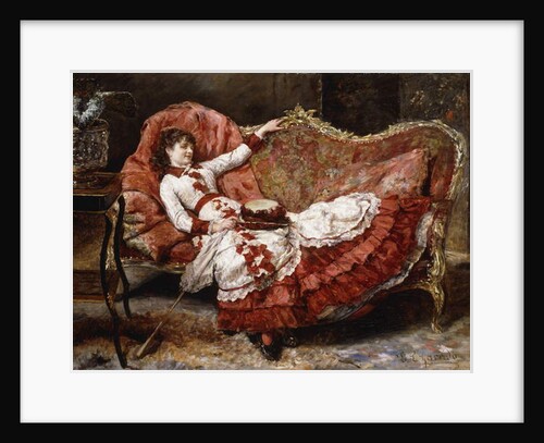 An Elegant Lady in a Red Dress by Eduardo-Leon Garrido