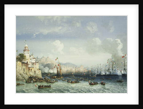 The War in Italy: Genoa, The Arrival of the Emperor Napoleon III, 1859 by Carlo Bossoli