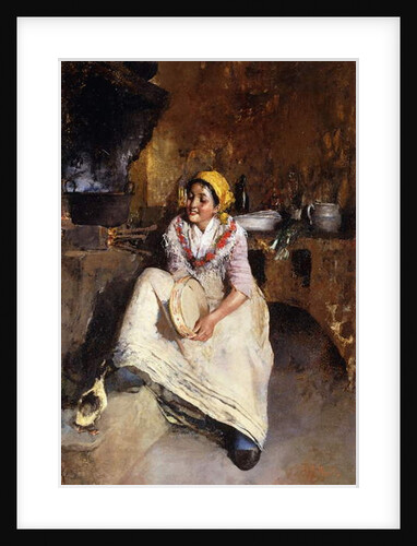 A Young Girl with a Tambourine by Vicenzo Irolli